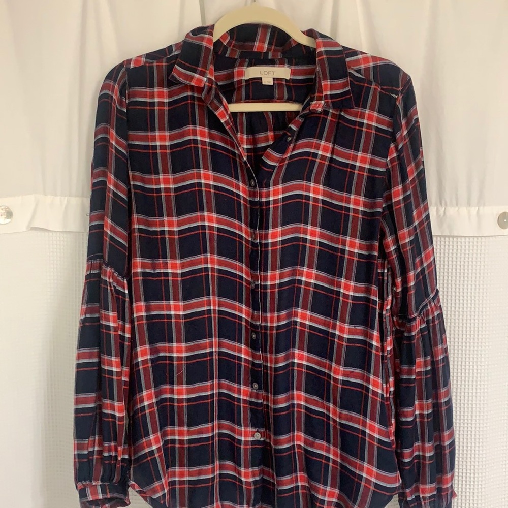 LOFT plaid long sleeve